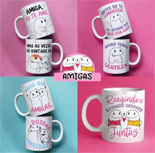 Caneca Porcelana Personalizada Amigas