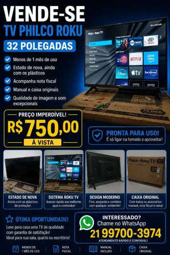 Tv roku philco 32 polegadas semi nova