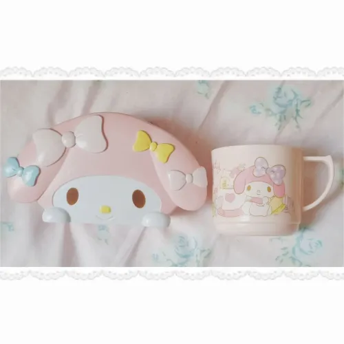 combo my melody - porta canetas + copinho plástico