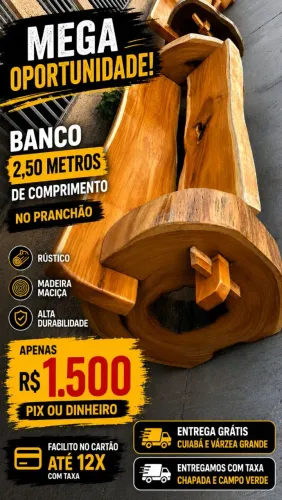 Mega promoção banco de madeira maciça pranchão