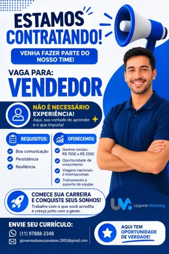 ? ?ESTAMOS CONTRATANDO! VENHA FAZER PARTE DO NOSSO TIME!