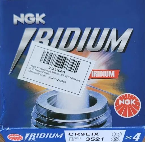 Jogo com 4 Velas de Ignição NGK Iridium CR9EIX (Novas na Caixa)