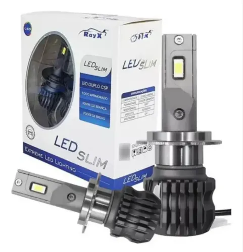 Kit 4 Lâmpadas (farol alto e baixo) Ultra Led Slim Rayx 11.000 Lumens 70w 6000k H7