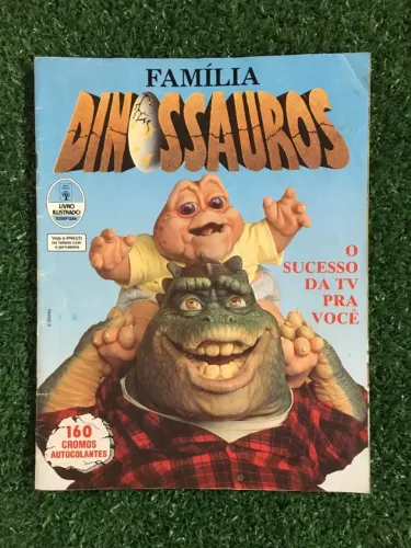 Álbum de Figurinhas Família Dinossauros Incompleto (120/160) Livro Ilustrado - Panini 1992