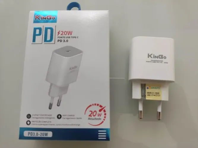 Carregador Iphone Usb C 20w + Cabo Iphone Tipo C 1m
