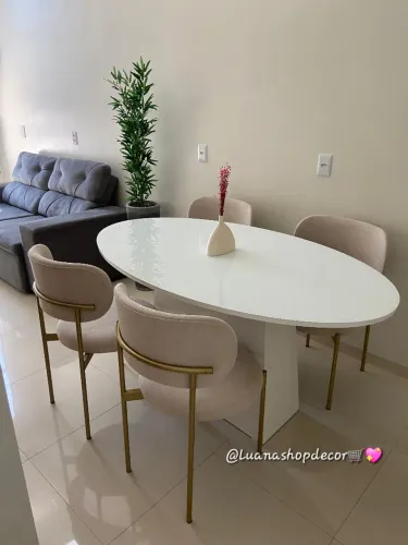Mesa de Jantar Oval Luxo - Entrega Grátis Fortaleza Promoção da Fábrica