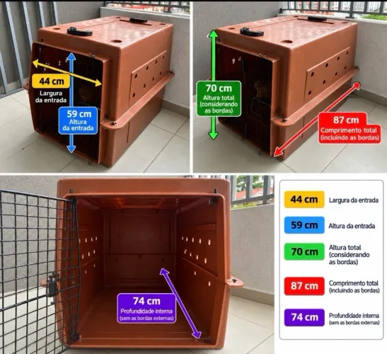 Caixa de transporte para cachorro de porte grande