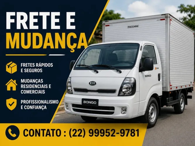Frete e mudanças caminhão baú médio 
