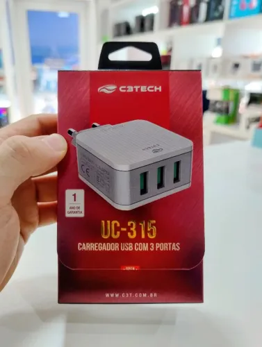 Carregador C3Tech UC-315WH 3 USB 3,1A