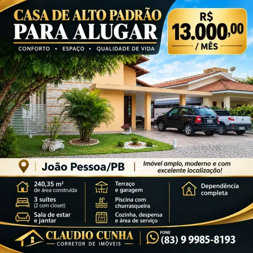 CL117 - Casa em Condomínio Fechado, 03 suítes sendo 02 Closet, 240, 04 vagas - Portal do