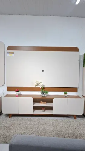 Conjunto painel+bancada com led para tvs ate 75P