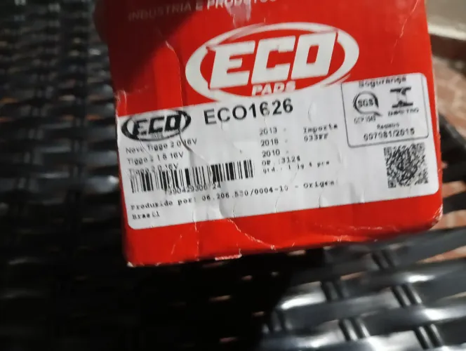 Pastilhas de freio novas Eco 1626
