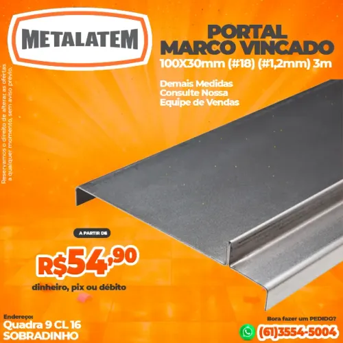 Portal Marco Vincado 100x30mm #18 (#1,20mm) 3m