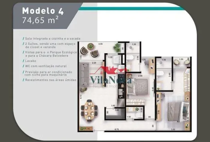 Apartamento, 74 m² - venda por R$ 850.000,00 ou aluguel por R$ 5.000,00/mês - Vila do Parq
