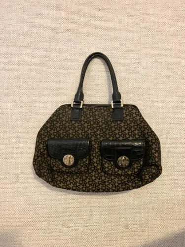 Bolsa DKNY - Donna Karan New York - Original Vintage Monograma em preto e marrom