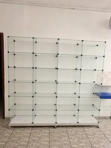 Expositor /Balcão de vidro colmeia 