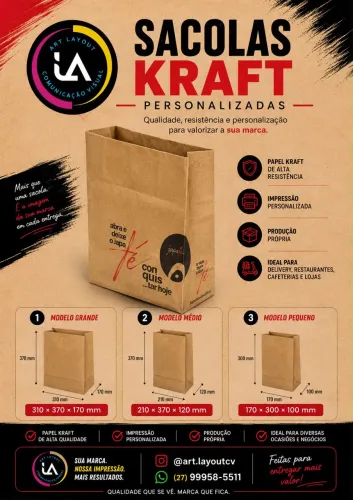 Sacolas Kraft personalizadas