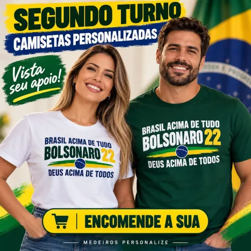 Camiseta Bolsonaro 22 Personalizada - Segundo Turno