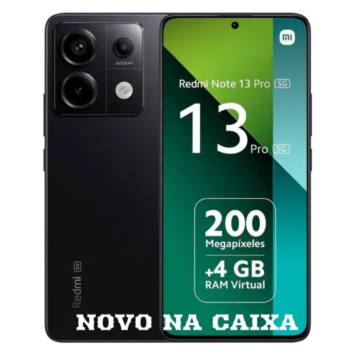 XIAOMI REDMI NOTE 13 PRO 5G 256GB 08GB RAM - PRETO - NOVO