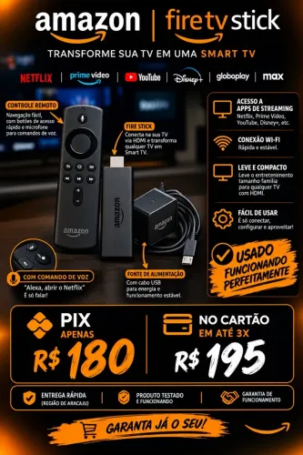 FIRE TV STICK USADO ? R$ 180 NO PIX!