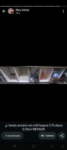 Vendo armário em mdf 2,75 de largura por 70 de altura