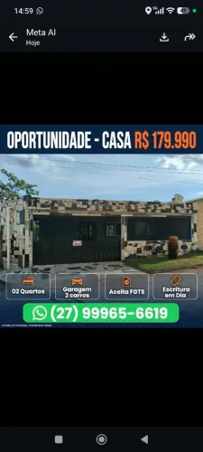 Excelente oportunidade para comprar sua casa com melhor custo benefício da cidade !!!