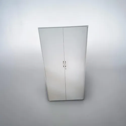 Armário de escritório 2 portas MDF branco com fechadura 