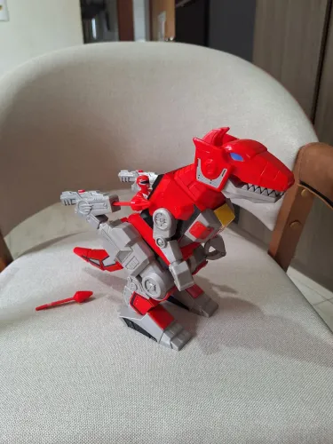 t-rex dinozord da linha imaginext mighty morphin power rangers