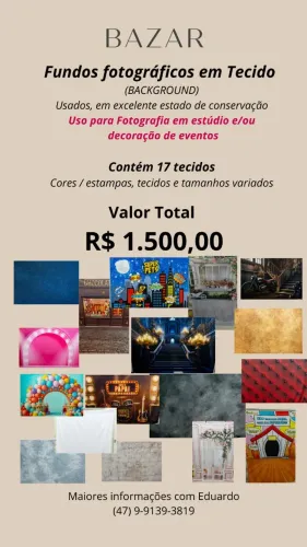 FUNDOS FOTOGRÁFICOS EM TECIDO (USADOS EM ÓTIMO ESTADO)