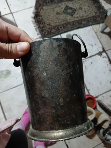 Balde de gelo Antigo banhado a prata 100 e vaso solitário do século XX