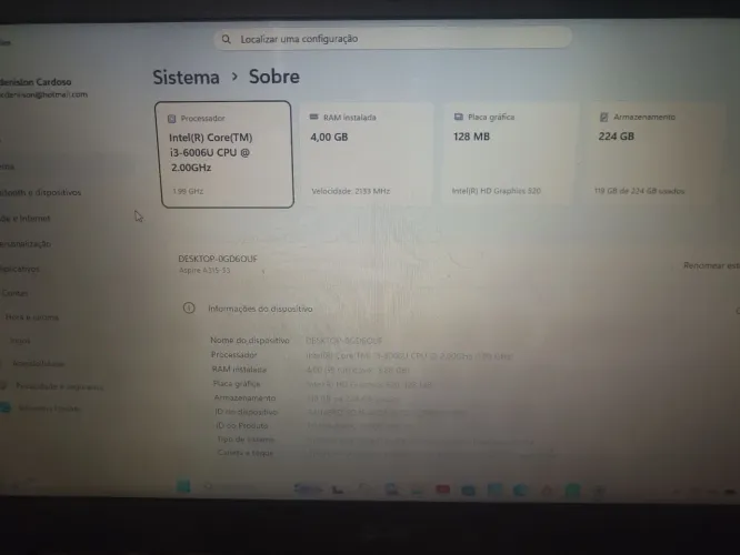 Notebook Acer Aspire 3