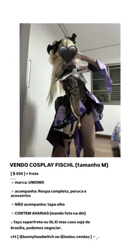 Cosplay Fischl UWOWO (tamanho M)