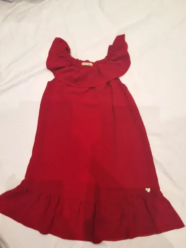 Vestido Vermelho Infantil - Tamanho 10