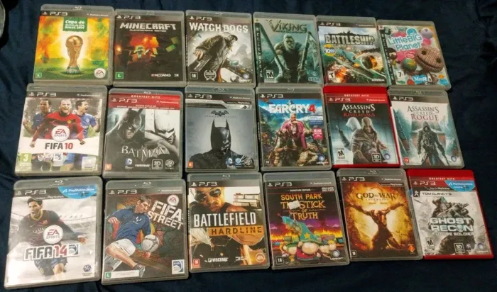 Lote com 18 jogos de PS3