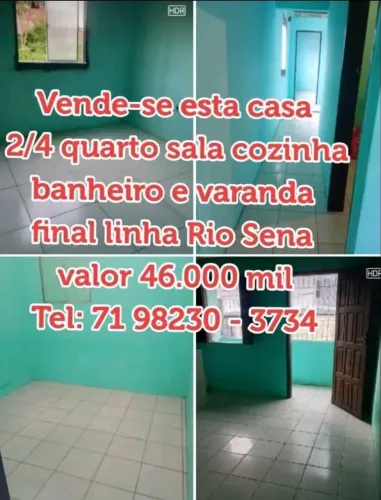 Vende-se esta casa dois quartos sala cozinha banheiro e varanda final de linha Rio Sena