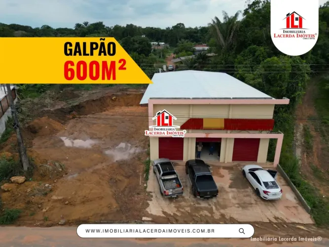 Galpão medindo 600m² em Iranduba, Na avenida principal, Terreno amplo, Aluguel comercial