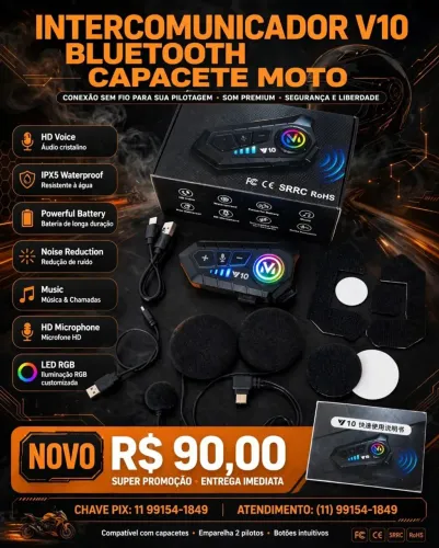 Fone para capacete