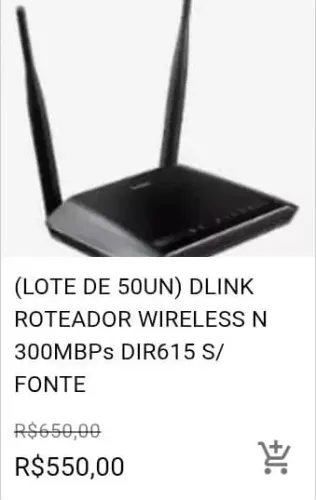 (lote 50 un)Dlink roteador wireless n 300mbps dir615 s/ fonte