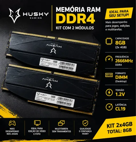 Memória RAM DDR4 8gb as duas