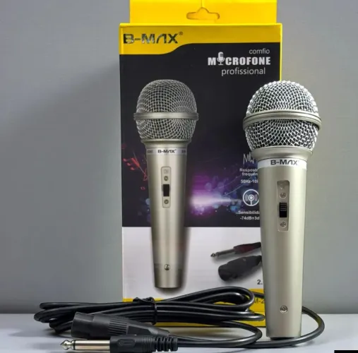 Microfone com Fio B-MAX Profissional com Cabo - Novo