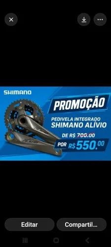 Pedivela Shimano Alívio NOVO R$ 599.00