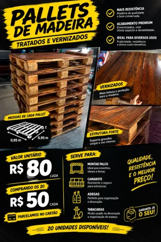 PALLETS DE MADEIRA(VERNIZADOS) 0,95x0,95