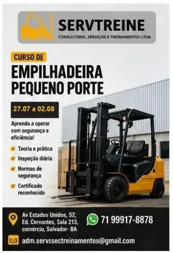 Curso para Operador de Empilhadeira de Pequeno Porte