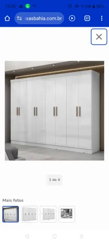 Guarda Roupa Casal 8 Portas 4 Gavetas Paris Maxel Móveis - Branco.