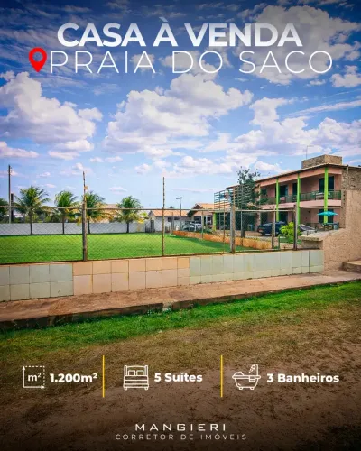 Casa à Venda na Praia do Saco 5 Suítes, Piscina e Terreno com 1.200m²