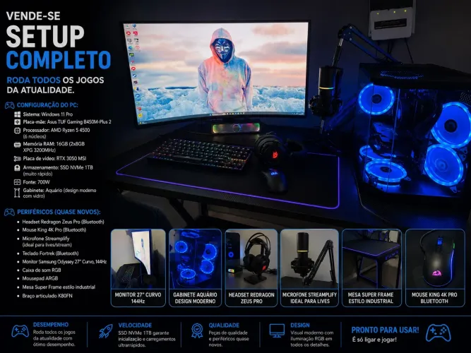 Steup completo roda tudo Rtx 3050 8gb 