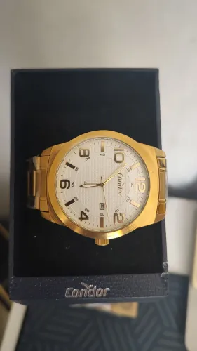 Relógio analógico Condor Dourado/branco nunca usado na caixa original e guia de instruções
