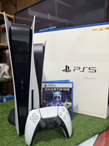 PS5 825GB COM LEITOR SEMI NOVO E COM GARANTIA