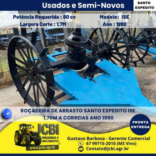 ROÇADEIRA DE ARRASTO SANTO EXPEDITO ISE 1,70M A CORREIAS ANO 1990
