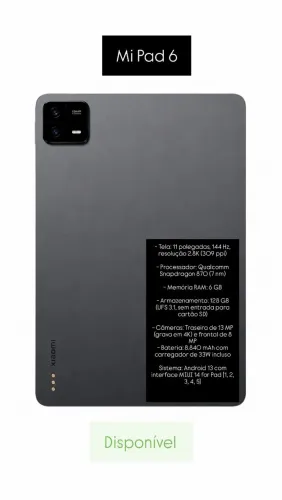 Tablet xiaomi pad 6 - 128GB